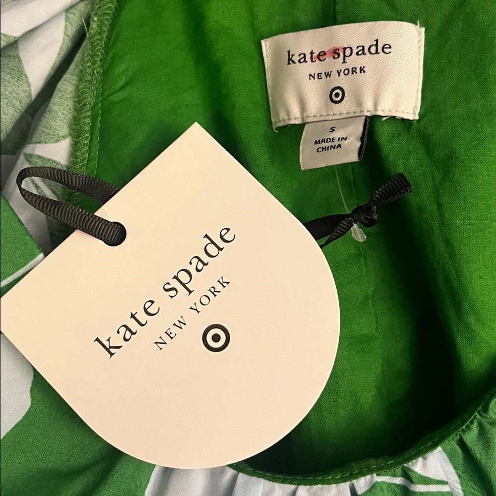 NWT Kate Spade New York x Target Poplin Long Sleeve Green Mini Dress Size Small